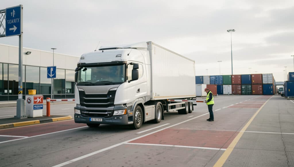 Arrivée d’un camion au terminal de fret : étapes clés